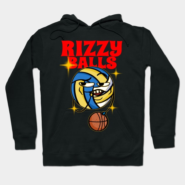 Funny Cute Rizz Balls Funny Sports Gen Z Internet Slang Sports Meme Hoodie by Keira's Art